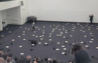 Monika Weiss
Sustenazo (Lament V)
2014
30 min. silent performance and sound composition
with participation of GSD students
200 sheets of paper with printed texts